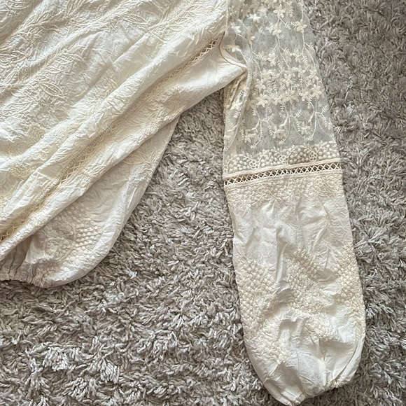Lane Bryant Ivory/Cream Embroidered Lace Bohemian L/S Blouse, size 14/16 - Picture 4 of 7